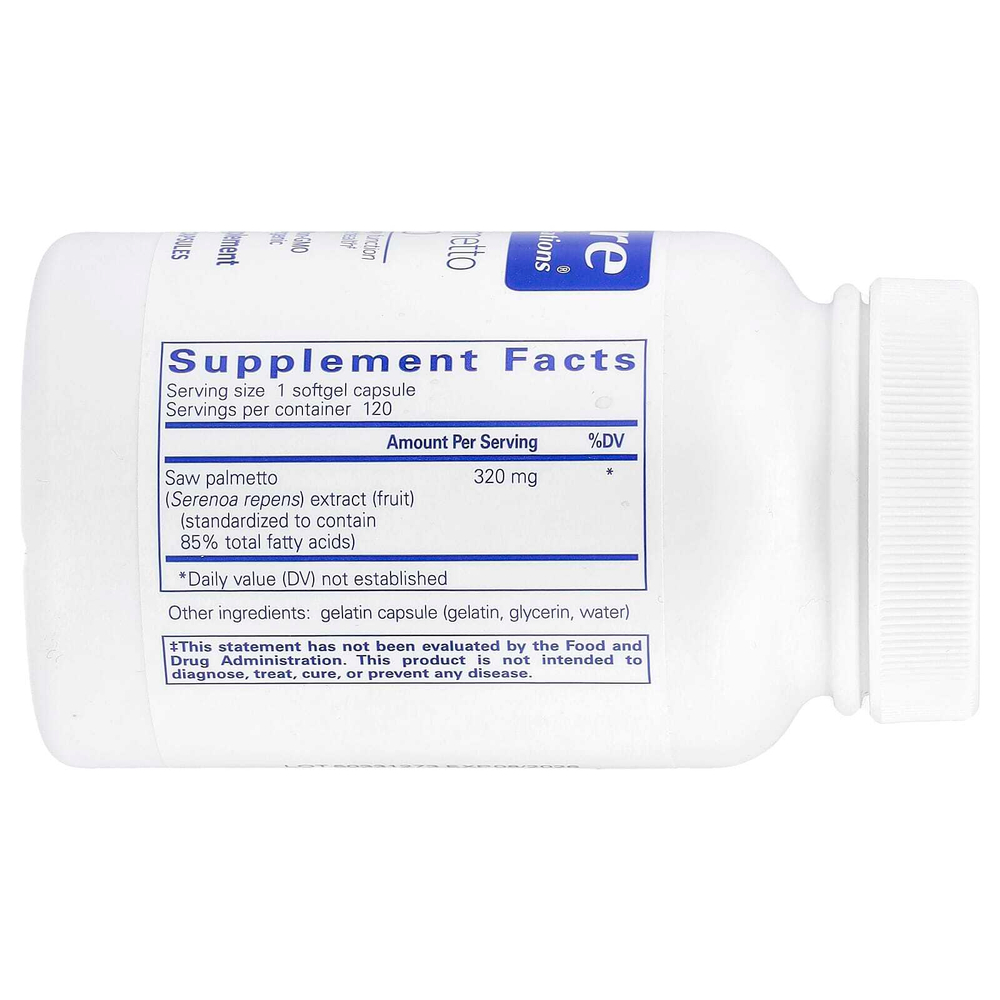 Pure Encapsulations, Saw Palmetto 320, 120 мягких капсул (320 мг в каждой капсуле)