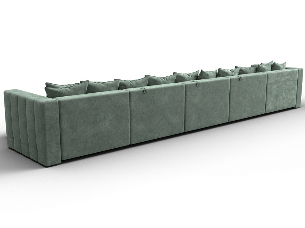 Диван П-образный Лига-052 НПБ МегаЛонг, BRUT 08 ВЕЛЮР зеленый