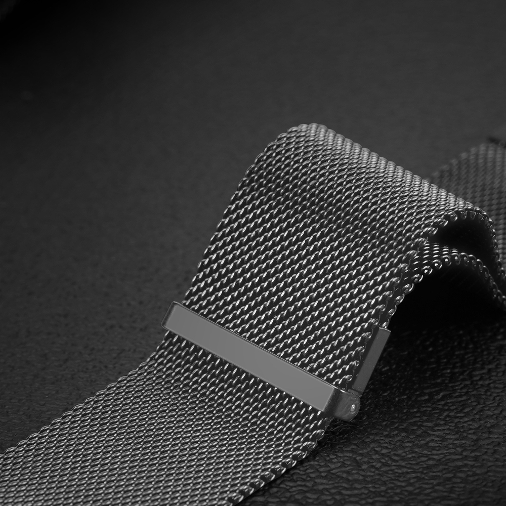 Ремешок из нержавеющей стали серого цвета (Gun-grey) от Dux Ducis для смарт часов Samsung Galaxy Watch 8 (40 и 44мм), серия Milanese Series (миланская петля)