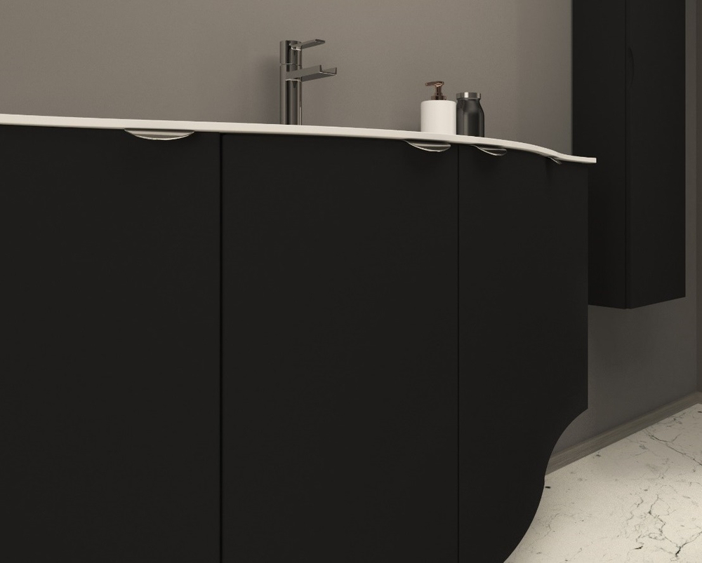 Мебель для ванной комнаты CEZARES RIALTO 136 см одна чаша Nero grafite 55171 + 55174 + 55177