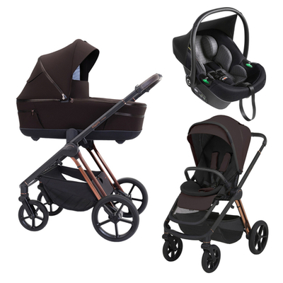 Детская коляска 3 в 1 Espiro Miloo 2025 и автокресло Pi Black 208 exellent chocolate/Чёрный (Black 110)