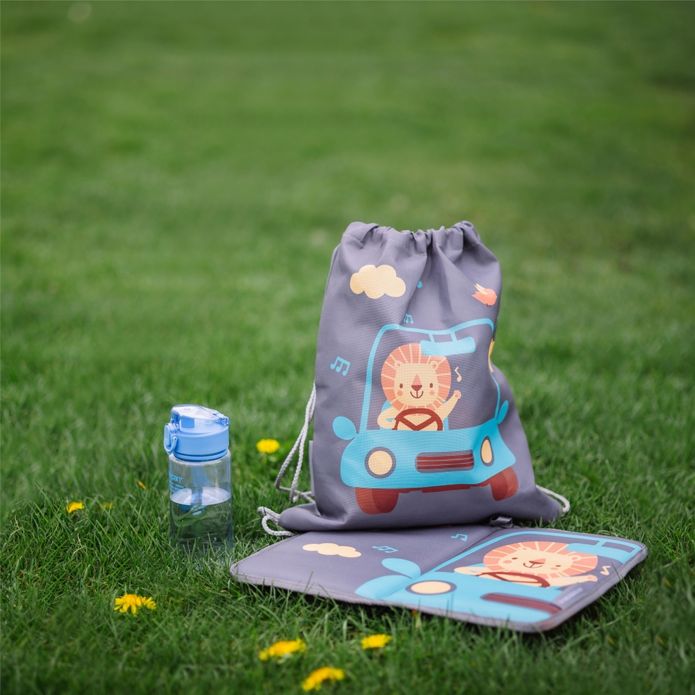 Мешок для сменки. Львенок в машинке