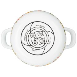 НАБОР КАСТРЮЛЬ AGNESS ЭМАЛИРОВАННЫХ СЕРИЯ "ФРУКТОВАЯ КОРЗИНА", 4ПР. 1,5Л И 2,8Л, 16Х10СМ, 20Х12СМ