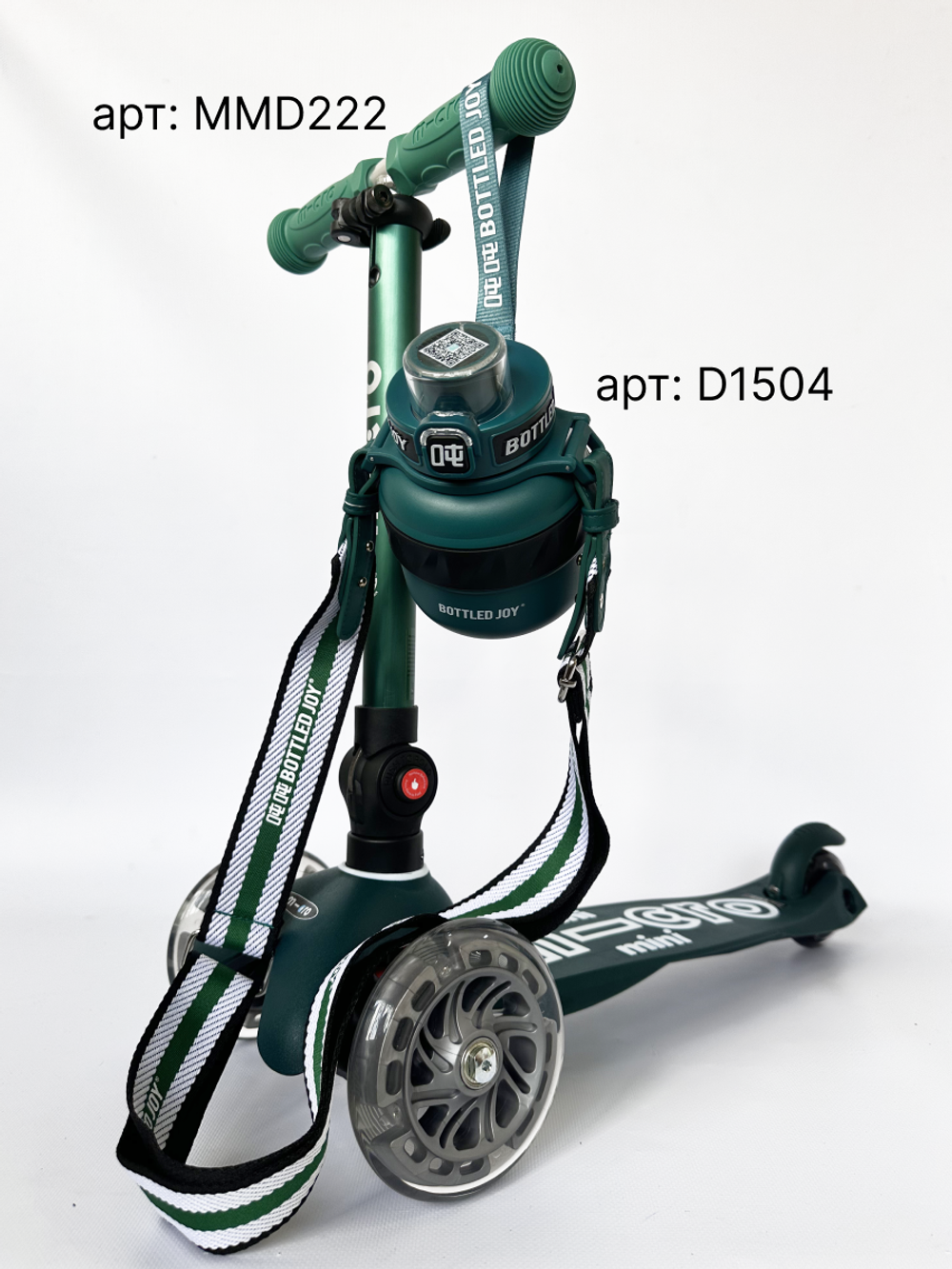 Самокат Mini Micro Deluxe складной ECO LED зеленый