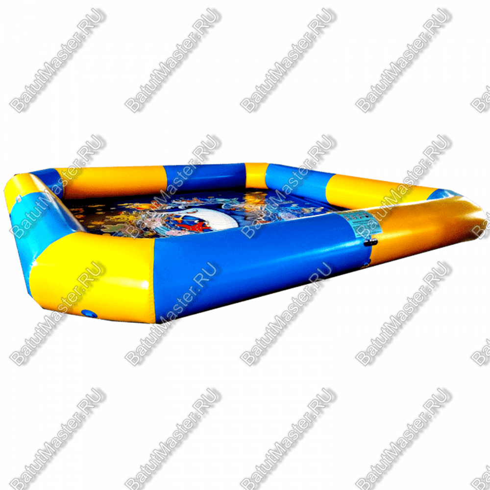 Квадратный надувной бассейн "Зебра" 6*6*0.65 м, с принт печатью на дне
