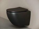 Унитаз подвесной Ceramica Nova METROPOL Rimless CN4002MB_1002CH черный матовый, безободковый, с крышкой микролифт, с инсталляцией и кнопкой хром