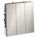 Выключатель встраиваемый VOLTUM S70 трехклавишный 10А, (кашемир)