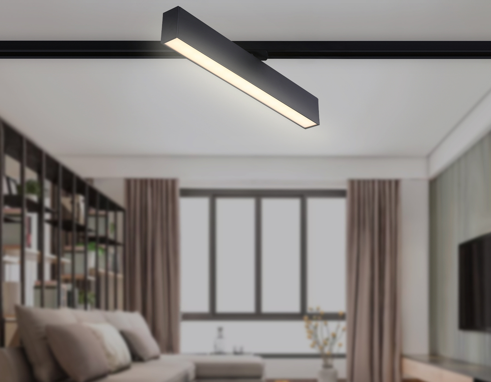 Светильник светодиодный трековый GL6775 BK черный LED 24W 3000K 600*22*48