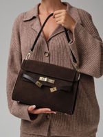 Замшевая сумка Rachel DBR 31361 черный каштан