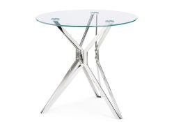 Стеклянный стол Roko 90х75 chrome