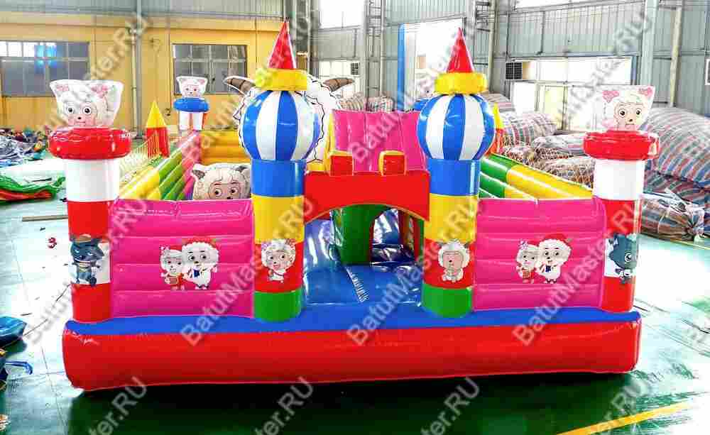 Надувной батут "Домик барашка", 8*5*3 м