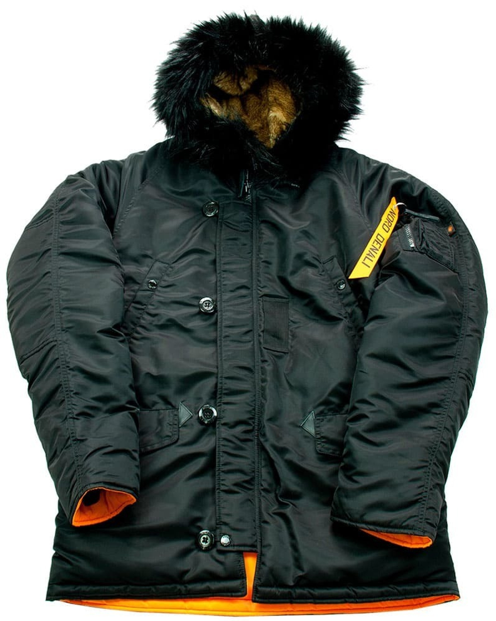 Куртка Аляска N-3B Husky Denali 2017 (черная - black/orange)