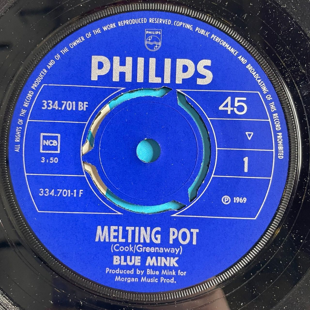 Винтажная виниловая пластинка LP Blue Mink Melting Pot (Швеция 1969) 7 дюймов, 45 RPM, Single