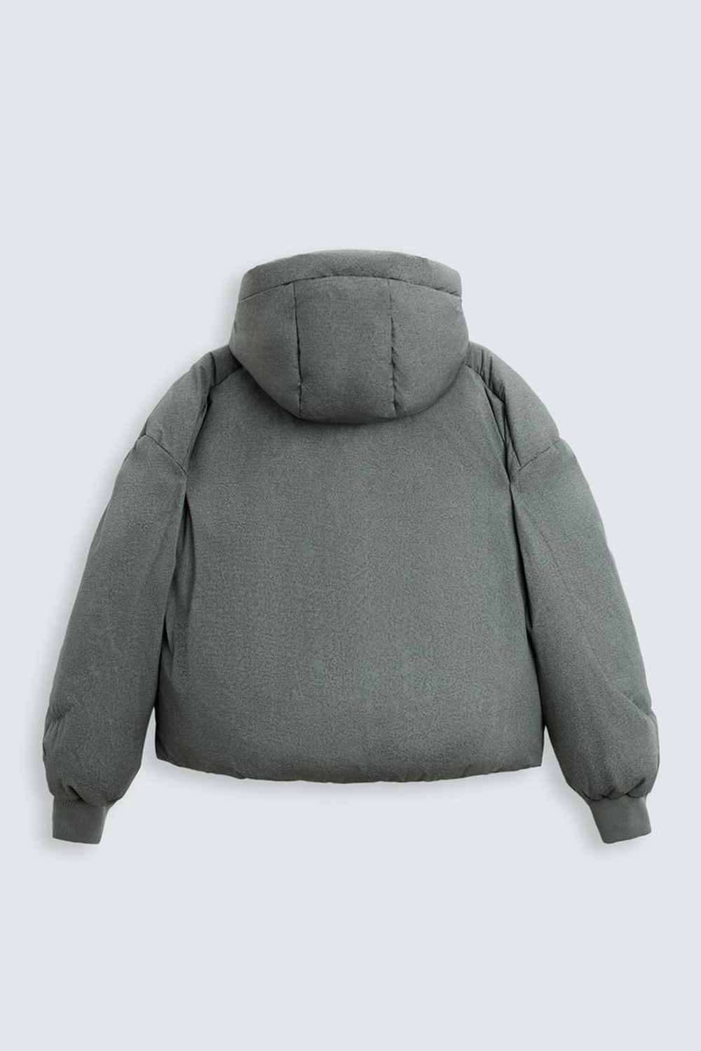 ZARA СТЕГАНАЯ КУРТКА BOXY FIT, КАМЕННО-СЕРЫЙ