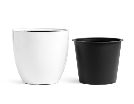 Кашпо TREEZ Effectory - серия Gloss - Округлый конус - Белый глянцевый лак