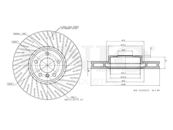 Диск тормозной передний правый UNIO BRD-20561