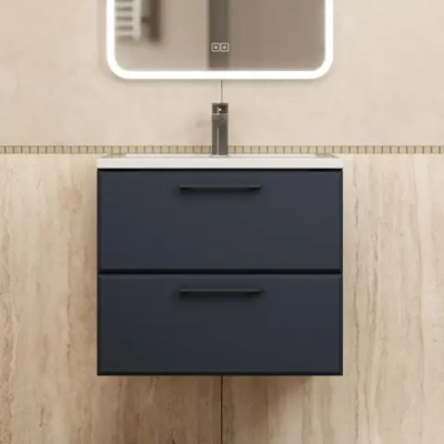 Тумба с раковиной для ванной Uperwood Foster New 60 см, подвесная, черная