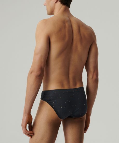 Мужские трусы (3шт) слипы спорт Atlantic 3MP-186, хлопок, черные + зеленые + графитовые