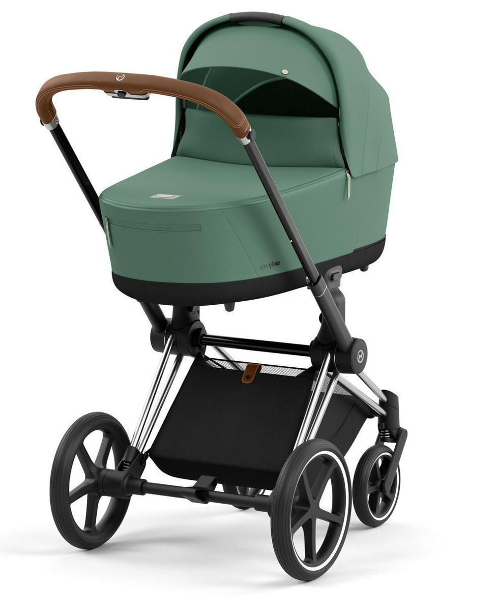Коляска 2 в 1 Cybex Priam IV Chrome Brown complete Leaf Green