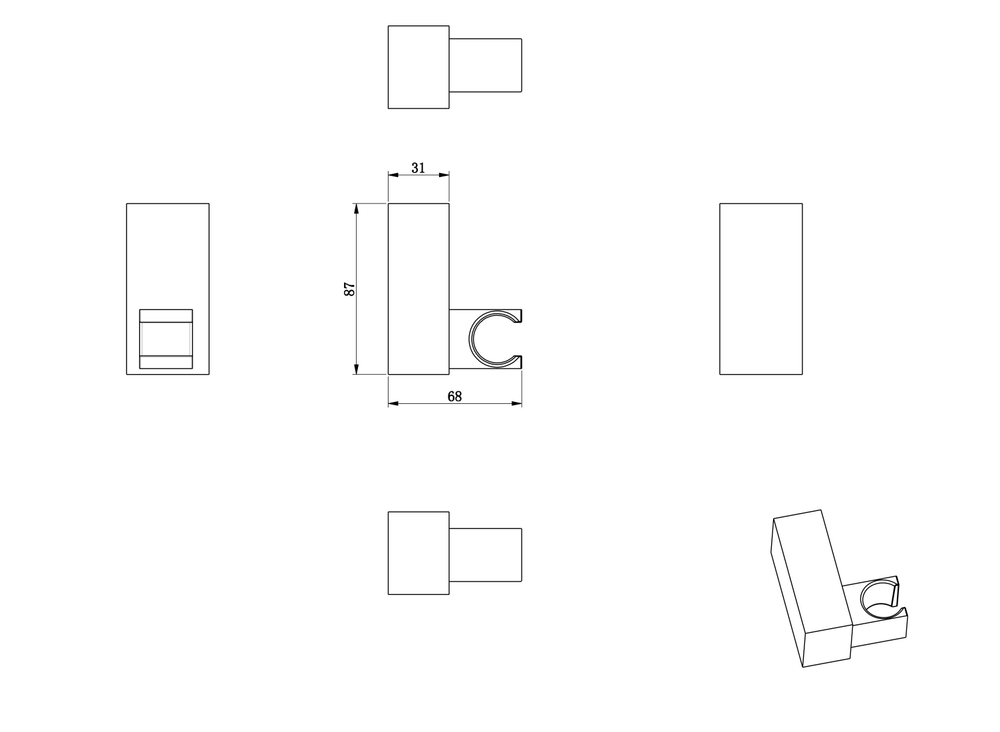 Настенный держатель WONZON & WOGHAND, Хром (WW-994201-CR)