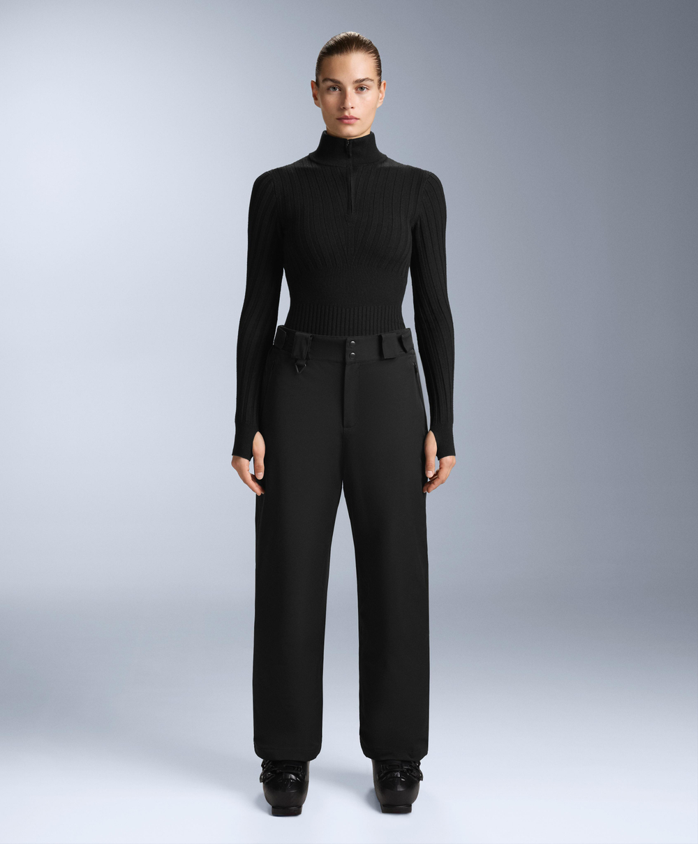 Oysho Термофутболка в рубчик, черный