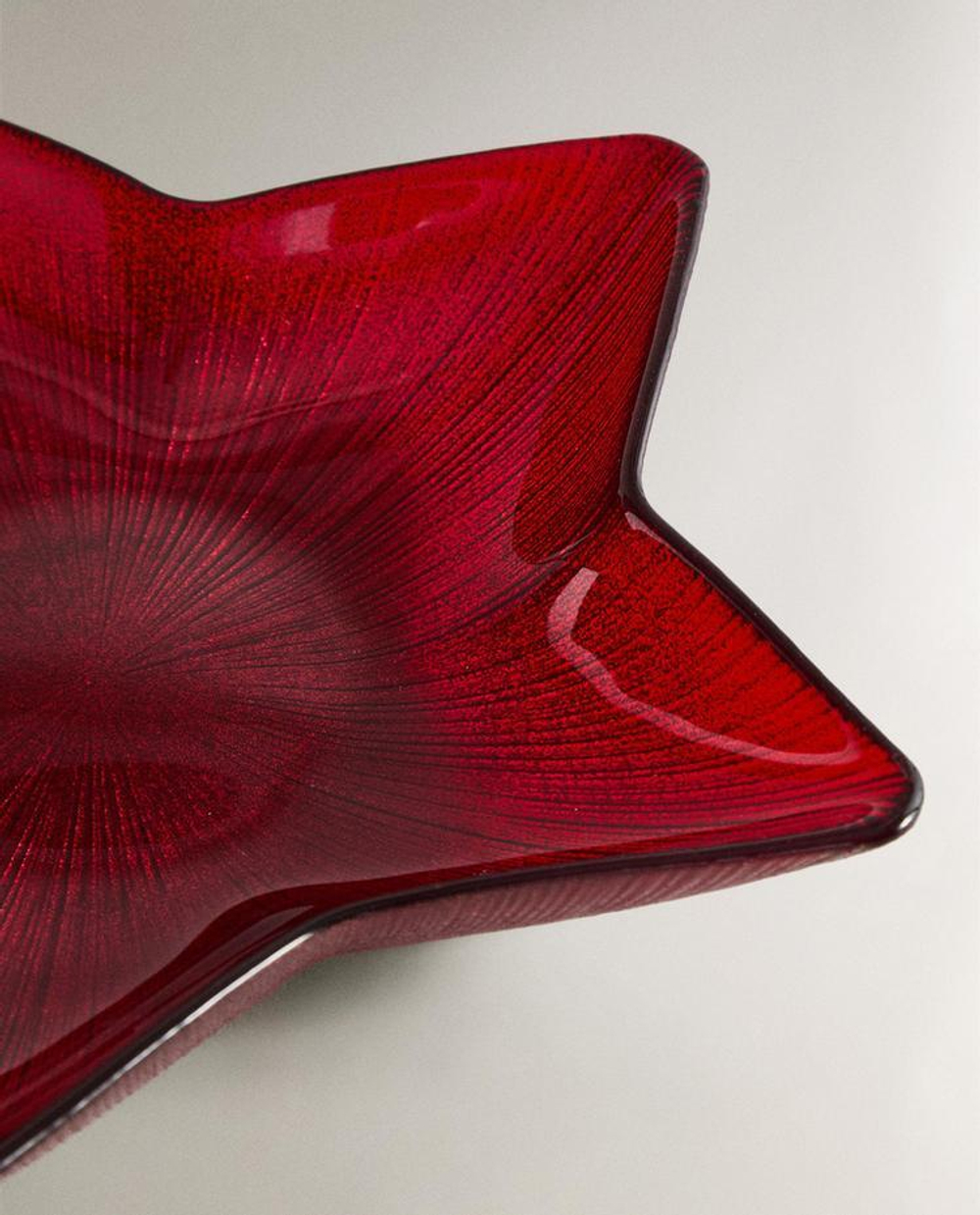 ZARA HOME НОВОГОДНЯЯ СТЕКЛЯННАЯ МИСКА «ЗВЕЗДА», КРАСНЫЙ