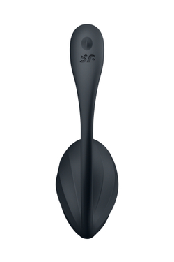 Виброяйцо Satisfyer Ribbed Petal Connect App с пультом ДУ, черное
