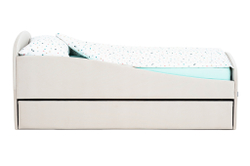 Детская мягкая кровать с ящиком Бельмарко Letmo ванильный велюр