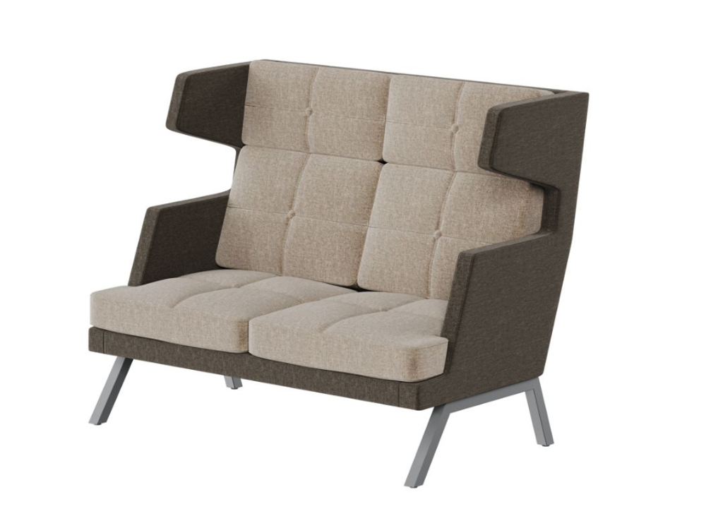 Диван двухместный с высокой спинкой и декором из пуговиц ALDB-02 АЛДО