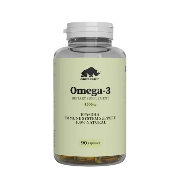 Омега-3, Omega-3 1000 mg, Prime Kraft, 90 желатиновых капсул