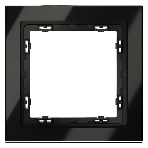 Рамка стеклянная VOLTUM S70 на 1 пост, (черный,стекло)