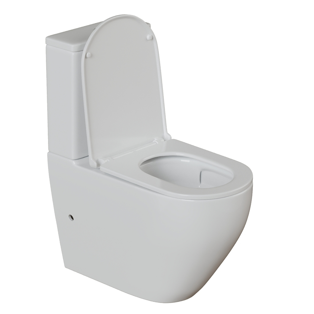 Унитаз-компакт безободковый WAVE NEO Tornado1.0, гор,ниж,2-кн.арм,сид.дюропл,м/л,быстр,БЕЛЫЙ глянец