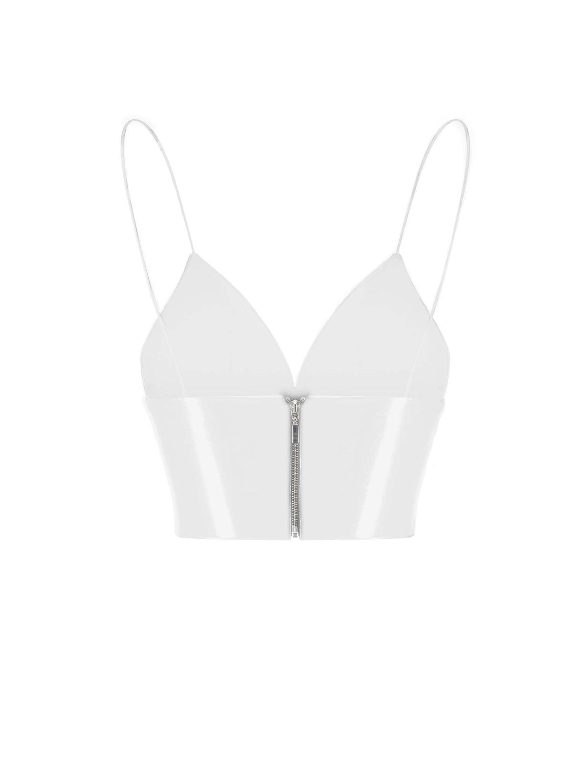 Укороченный топ-бюстье из лаке