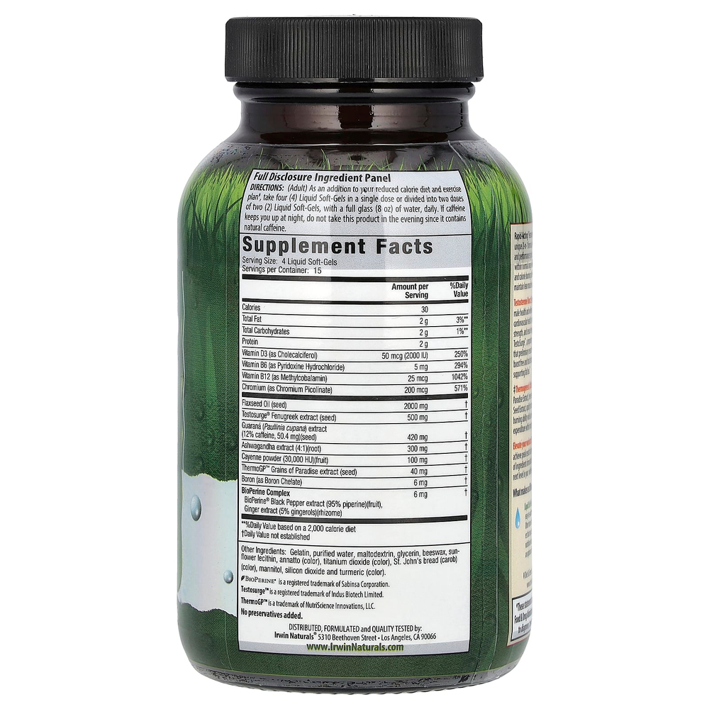 Irwin Naturals, Rapid Affecting Testosterone UP®, ThermoBurn-MAX, 60 желатиновых капсул