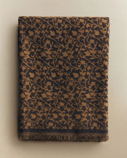 Zara Home - Шерстяной плед с цветами, светло-бежевый, 140x190 см