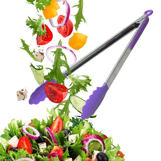 Щипцы нейлоновые 35,5 см Kamille KM-7516 с ручками из нержавеющей стали