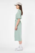 Платье Рубашка FOS Вискоза Зеленое