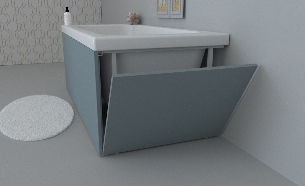 Экран для ванны торцевой откидной правый TE-2R-224 ниагара матовый soft touch