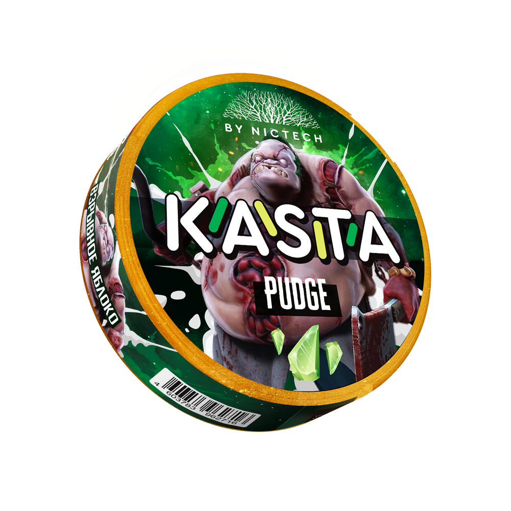KASTA DOTA PUDGE (120 МГ) - ЗЕЛЕНОЕ ЯБЛОКО, ЖВАЧКА