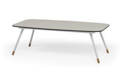 "Верона" журнальный стол из HPL 120х65, H40, каркас белый муар, цвет столешницы "крем"