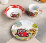 2480339 Набор детской посуды «Такси», 3 предмета: миска d=400 мл, тарелка, кружка 220 мл