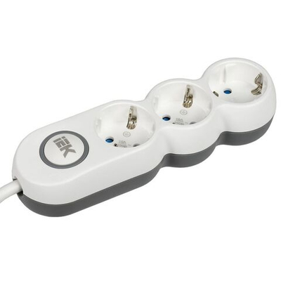 Удлинитель бытовой 3 гн, 3 м, ПВС, 3х1.5 мм2, 16 А, IEK, UNO, WYP53-16-03-03-ZK