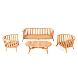 MOON SET Комплект мебели (Диван, 2 кресла, кофейный стол), дерево массив ироко