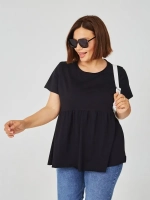 Футболка с баской оверсайз черный