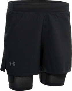 Теннисные шорты Under Armour Men's UA Iso-Chill Run 2-in-1 Shorts - Black