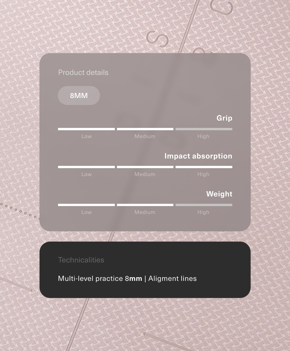 OYSHO Коврик для пилатеса толщиной 8 мм, розовый