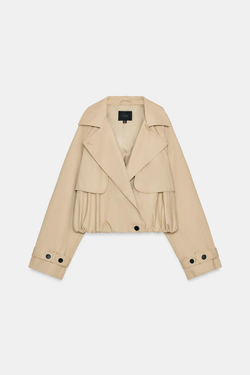 ZARA КОРОТКИЙ ТРЕНЧ С ОБЪЕМНЫМ ПОДОЛОМ, ЦВЕТ ПРЯЖИ