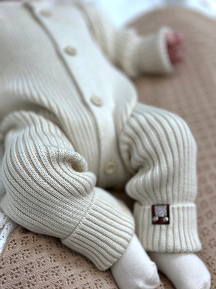 Комбинезон вязаный на пуговицах Экрю хлопок RinaAmari