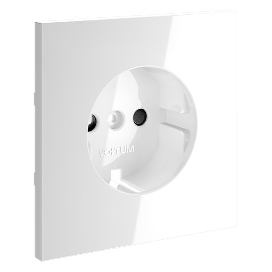 Накладка для розетки с заземлением и защитными шторками, S70 (белый глянцевый)