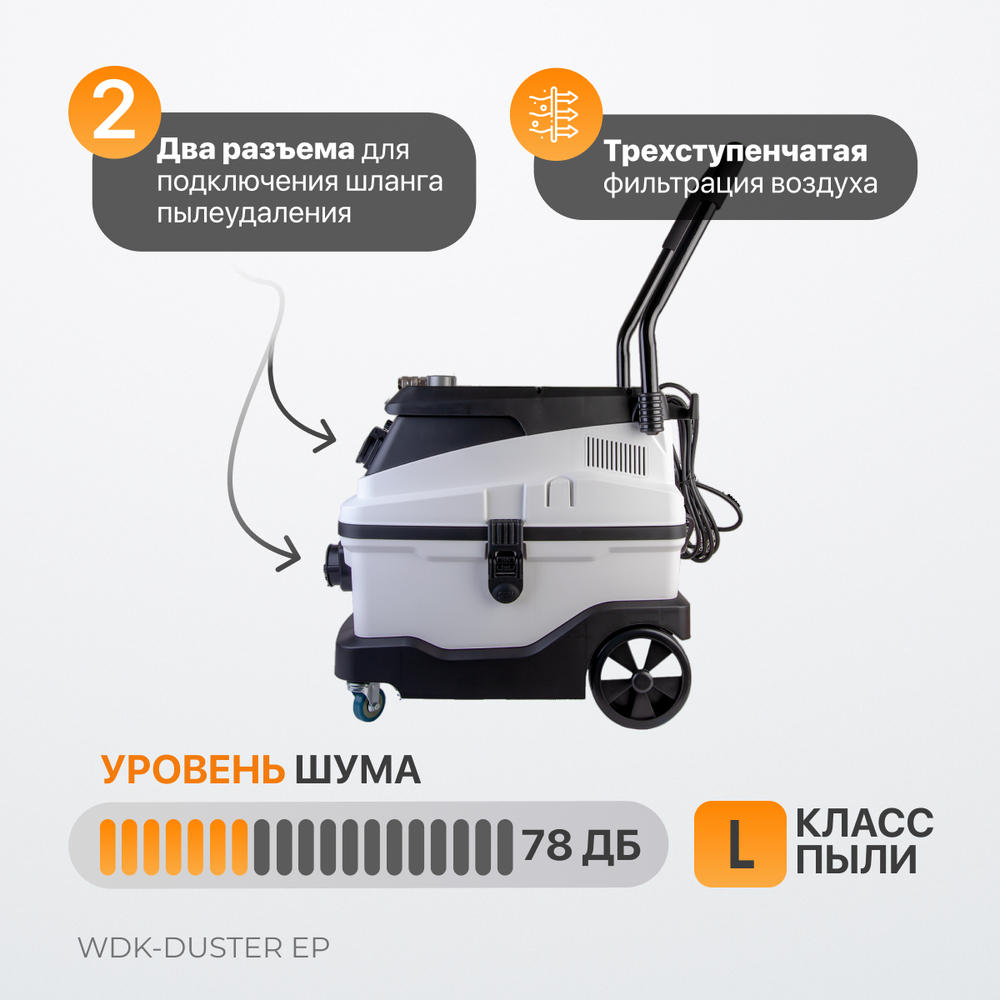 WDK-DUSTER EP Промышленный пылесос для электрического и пневматического инструмента 1600 Вт / 30 л